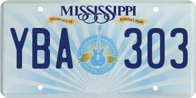 MS license plate YBA303
