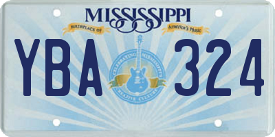 MS license plate YBA324