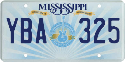 MS license plate YBA325