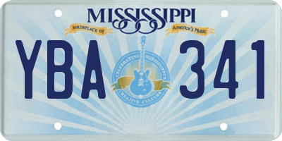 MS license plate YBA341