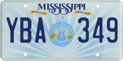 MS license plate YBA349