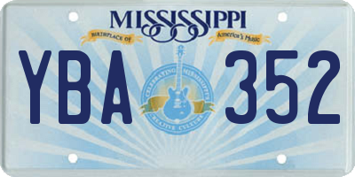 MS license plate YBA352