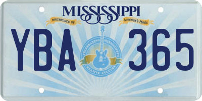 MS license plate YBA365