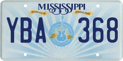 MS license plate YBA368