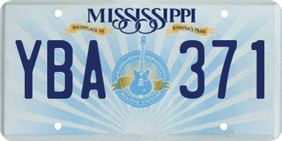 MS license plate YBA371