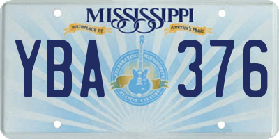 MS license plate YBA376