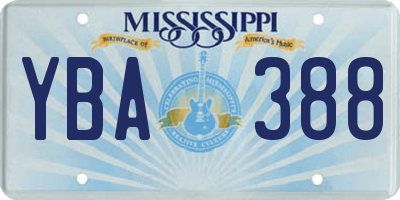 MS license plate YBA388