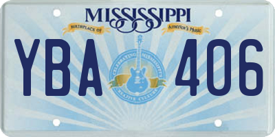 MS license plate YBA406
