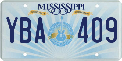 MS license plate YBA409