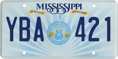 MS license plate YBA421