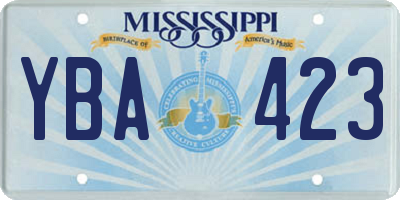 MS license plate YBA423
