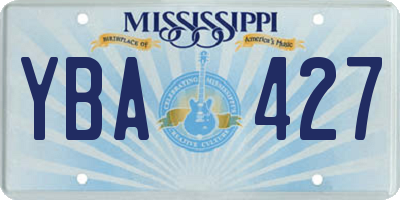 MS license plate YBA427