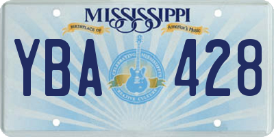 MS license plate YBA428