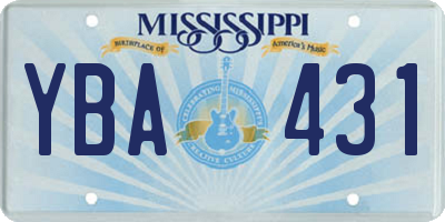 MS license plate YBA431