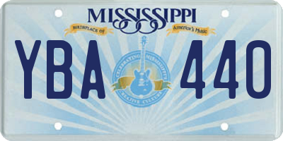 MS license plate YBA440