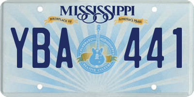 MS license plate YBA441