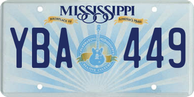 MS license plate YBA449