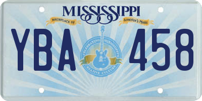 MS license plate YBA458