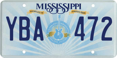 MS license plate YBA472