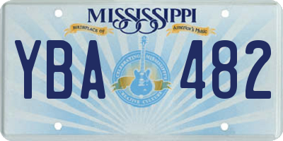 MS license plate YBA482