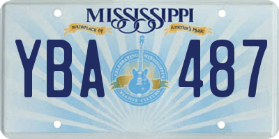 MS license plate YBA487