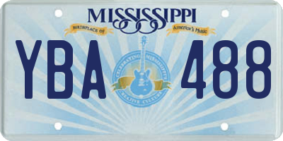 MS license plate YBA488