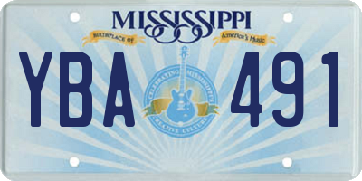 MS license plate YBA491