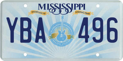 MS license plate YBA496