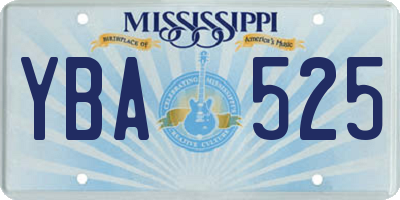 MS license plate YBA525