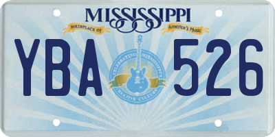 MS license plate YBA526