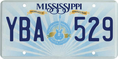 MS license plate YBA529