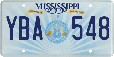 MS license plate YBA548