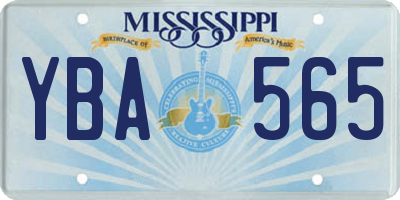 MS license plate YBA565