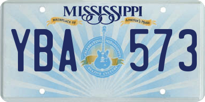MS license plate YBA573