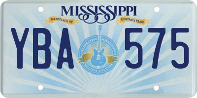 MS license plate YBA575