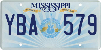 MS license plate YBA579