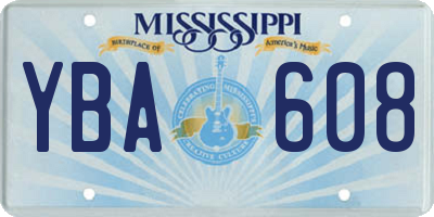 MS license plate YBA608