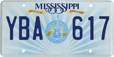 MS license plate YBA617