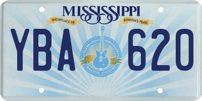 MS license plate YBA620