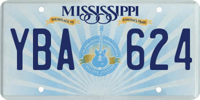 MS license plate YBA624
