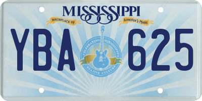 MS license plate YBA625