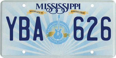 MS license plate YBA626