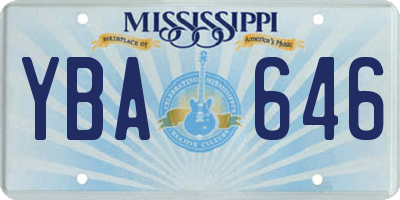 MS license plate YBA646