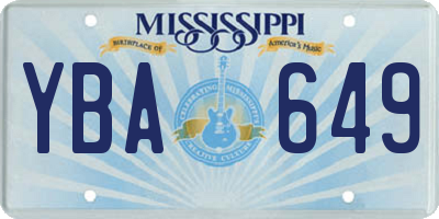 MS license plate YBA649