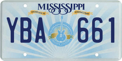 MS license plate YBA661