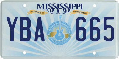 MS license plate YBA665