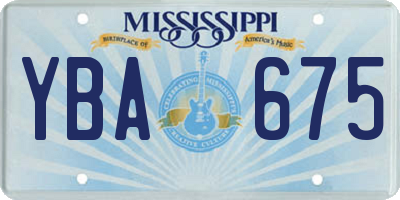 MS license plate YBA675