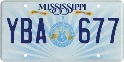 MS license plate YBA677