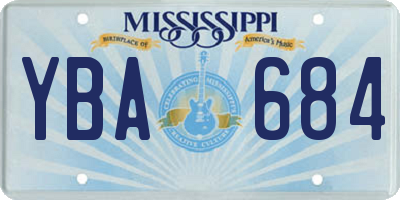 MS license plate YBA684