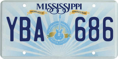 MS license plate YBA686